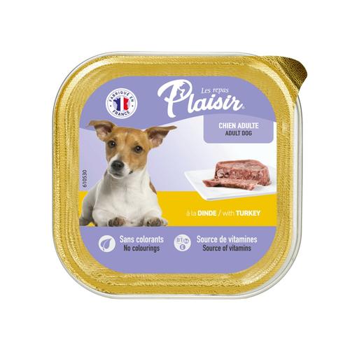 Visuel 1 du produit Terrine à la dinde Plaisir pour chien en barquette 150 g