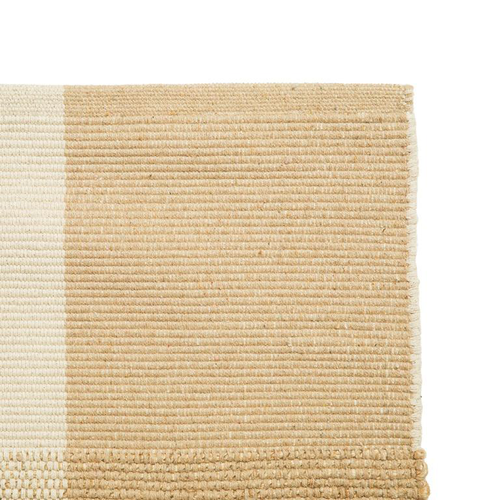 Visuel 2 du produit Tapis décoratif lignes coloris beige en coton - 95 x 140 cm