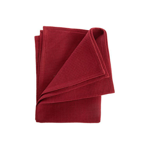 Visuel 1 du produit Torchon en coton rouge nid d’abeille - 50 x 70 cm