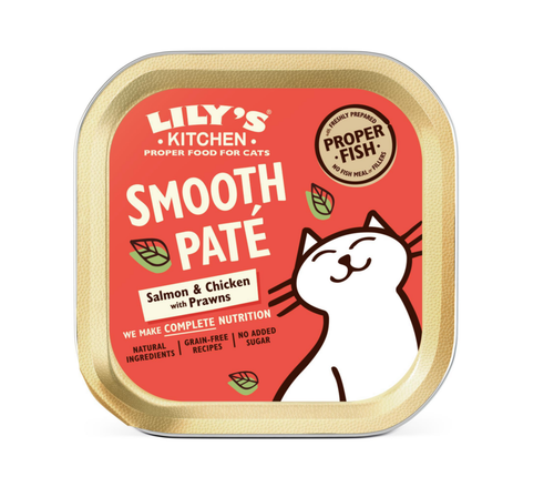 Visuel 1 du produit Terrine au saumon et poulet avec crevettes pour chat Lily’s Kitchen - 85 g