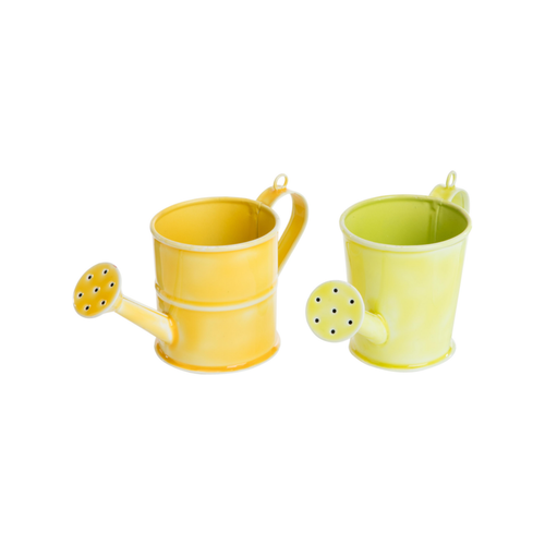 Visuel 1 du produit Petit arrosoir pour baby plantes en métal jaune/vert x 2 - 14 x 7 x 9 cm