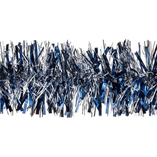 Visuel 1 du produit Guirlande de sapin scintillante coloris bleu nuit et argent en plastique - Ø 120 mm x 2 m