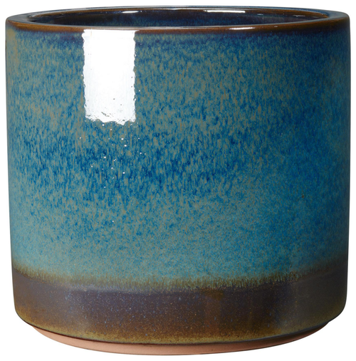 Visuel 2 du produit Pot en terre cuite émaillée coloris bleu Deroma Océan - Ø 25 x H 21 cm