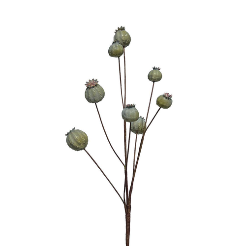 Visuel 1 du produit Tige de pavots verte en silicone Naturalys - 66 cm