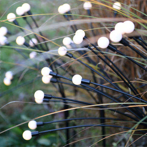 Visuel 2 du produit Piques lucioles solaire animé 2 fonctions 18 LED coloris blanc chaud Blachere - 65 cm