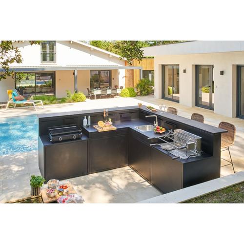 Visuel 12 du produit Support grill fermé en acier noir forme comptoir de bar Forge Adour - 90 x 97,2 x 112,5 cm