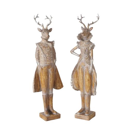 Visuel 1 du produit Figurine cerf en résine synthétique marron Jenno - 13 x 10 x 42 cm