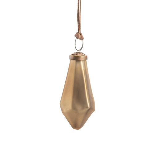 Visuel 1 du produit Suspension breloque en verre brun mat et métal - 9,5 x 4,5 cm