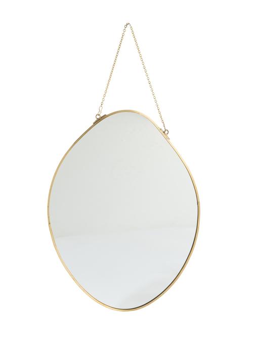 Visuel 1 du produit Miroir ovale cerclé laiton coloris bronze - 21,5 x 28 cm
