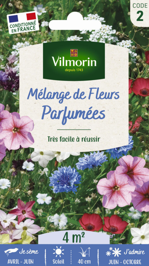 Visuel 1 du produit Mélange de fleurs parfumées Vilmorin - graines à semer pour 4 m² de surface