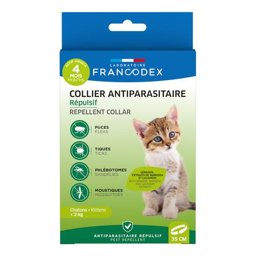 Visuel 1 du produit Collier insectifuge pour chaton coloris blanc Francodex - Ø 35 cm