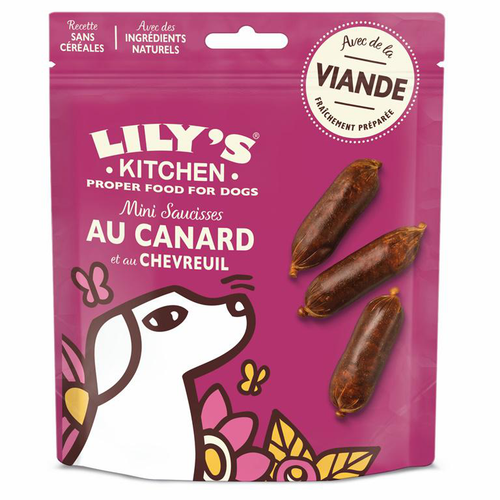 Visuel 1 du produit Mini saucisses au canard et chevreuil friandise pour chien Lily’s Kitchen - 70 g