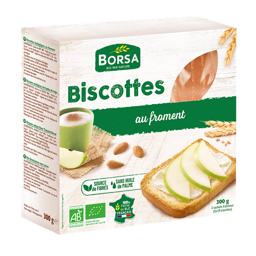 Visuel 1 du produit Biscottes au froment bio Borsa - 300 g