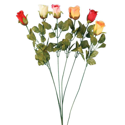 Visuel 1 du produit Bouton de rose artificiel à longue tige