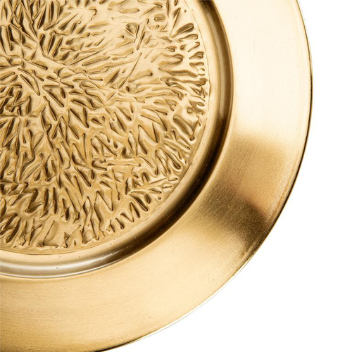 Visuel 2 du produit Plateau rond en métal doré martelé - Ø 30 cm