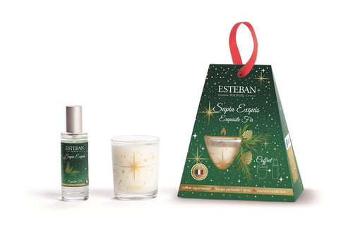 Visuel 1 du produit Coffret cadeau bougie parfumée et vaporisateur Esteban Sapin exquis - 30 ml et 70 g