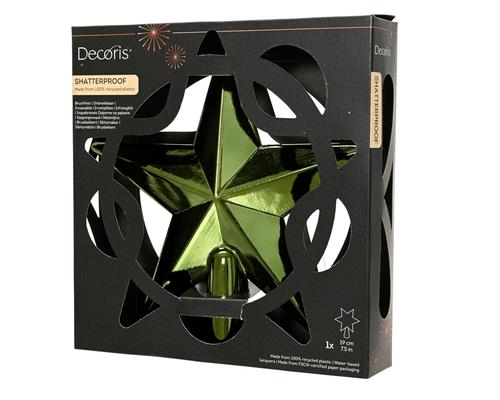 Visuel 1 du produit Cimier forme étoile en plastique recyclé vert pin - Ø 20 cm