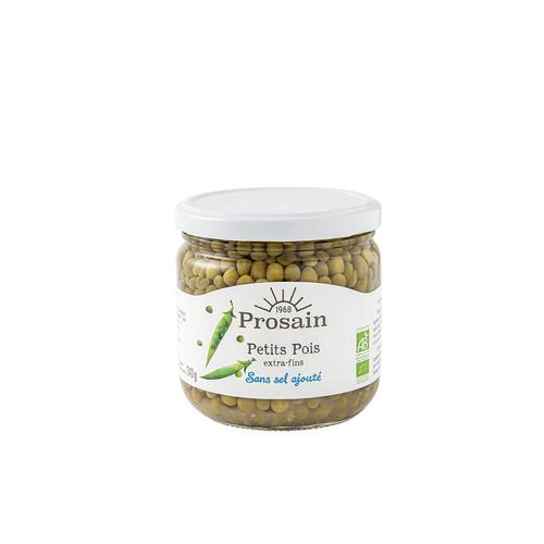 Visuel 1 du produit Petits pois extra fins bio hyposodés en bocal de 345 g