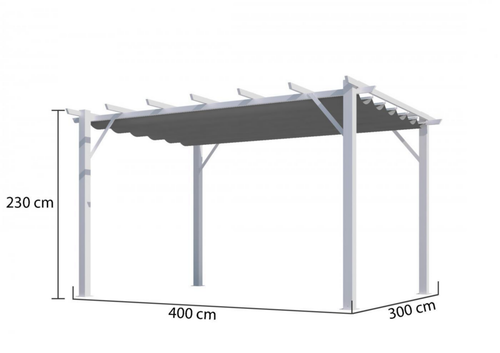 Visuel 2 du produit Pergola en aluminium blanc, HABRITA - 4x3m