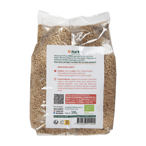 Visuel 2 du produit Sésame blond complet bio Markal - 500 g