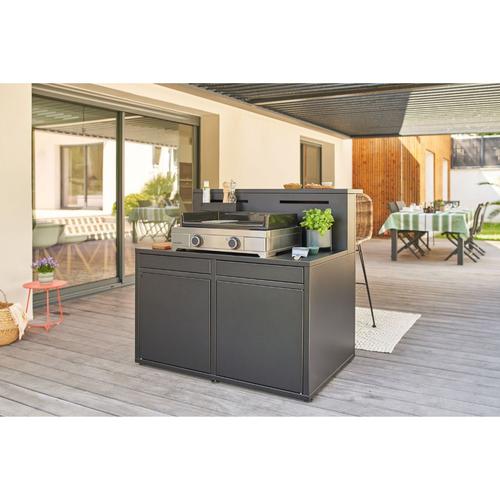 Visuel 6 du produit Support cuisine fermé en acier noir forme comptoir de bar Forge Adour - 120 x 97,2 x 112,5 cm