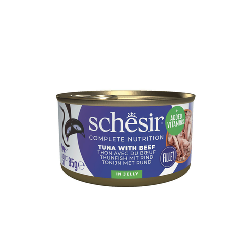 Visuel 1 du produit Alimentation humide pour chat gelée de bœuf et de thon Schesir - 85 g