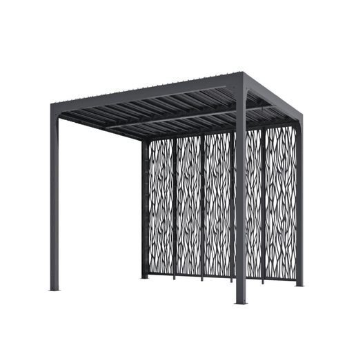 Visuel 1 du produit Pergola bioclimatique coloris gris en aluminium - 3,6 x 3 m