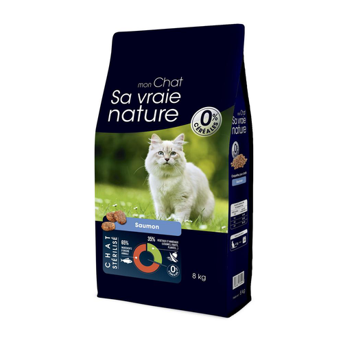 Visuel 1 du produit Croquette pour chat stérilisé au saumon Sa vraie nature - 8 kg