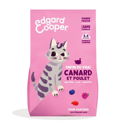 Visuel 1 du produit Croquettes pour chaton au canard et au poulet sans céréales Edgard & Cooper - 2 kg