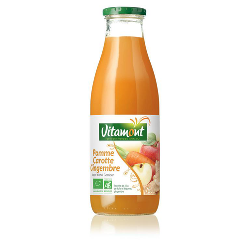 Visuel 1 du produit Jus de pomme carotte gingembre bio - 75 cl