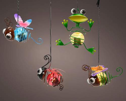 Visuel 1 du produit Lampe suspendue à micro LED multicolore petit animal du jardin - 11 x 6 x 11,5 cm