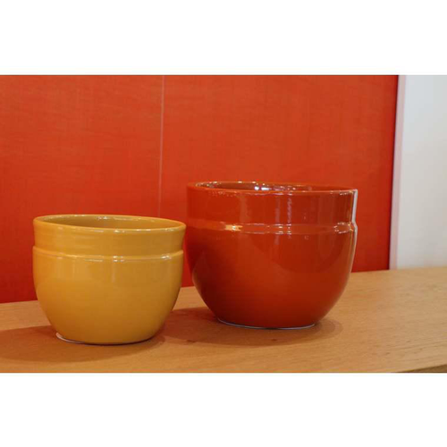 Visuel 1 du produit Pot coloris jaune en terre émaillée Austral - Ø 16 cm