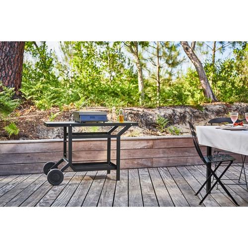 Visuel 2 du produit Table roulante pour plancha en acier noir Forge Adour - 119,1 x 64,8 x 76 cm