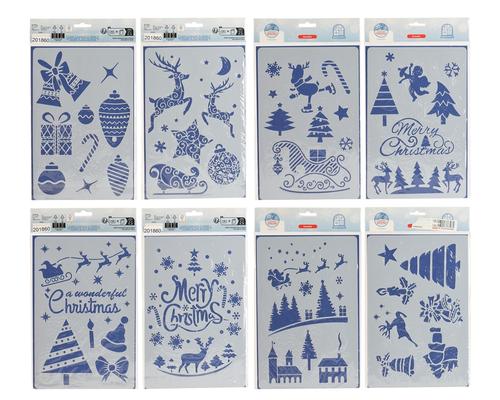Visuel 1 du produit Pochoirs de Noël en PET blanc - 17,5 x 26 cm