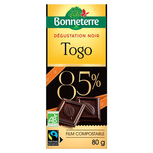 Visuel 1 du produit Chocolat Dégustation noir Togo 85% en tablette de 80 g