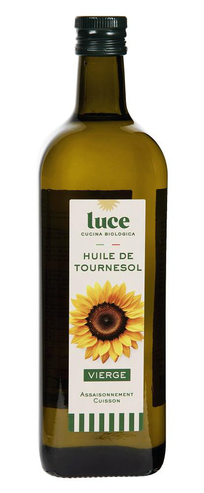 Visuel 1 du produit Huile de tournesol vierge bio en bouteille de verre Luce - 1 L