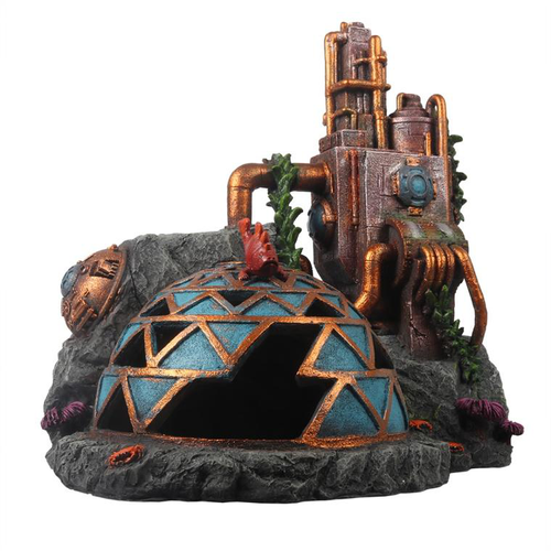 Visuel 1 du produit Décor aquarium base soumarine avec bulleur Jules Verne coloris multicolore en résine de polyester