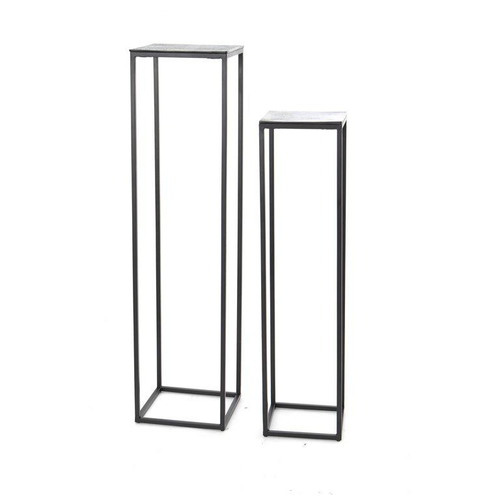 Visuel 1 du produit Sellette en aluminium noir irisé T2 - 30 x 30 x 120 cm