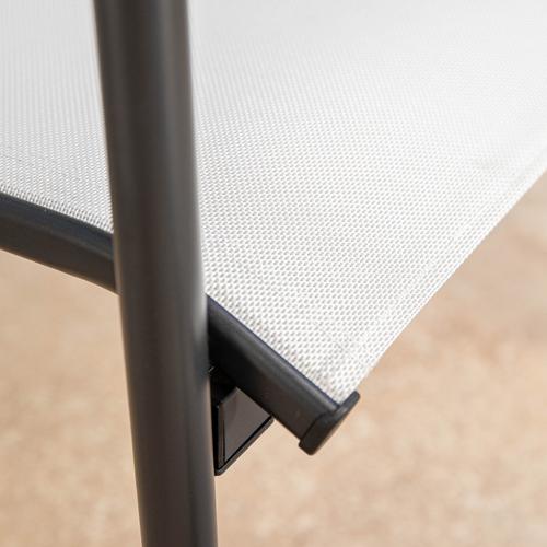 Visuel 4 du produit Salon de jardin en acier coloris gris Mimosa - 4 éléments (canapé, table basse et deux fauteuils)