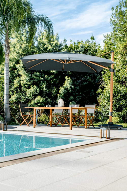 Visuel 4 du produit Chaise pliante en aluminium et teck anthracite CREADOR Timo