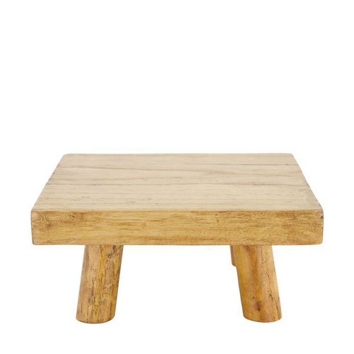 Visuel 1 du produit Porte-plante carré en bois de paulownia sur pieds - 20 x 20 x 9 cm