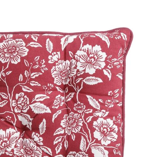 Visuel 2 du produit Galette de chaise en coton bordeaux à fleurs crème - 40 x 40 cm
