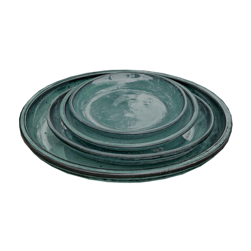 Visuel 1 du produit Soucoupe en grès émaillé vert Amande Decolines Littoral - Ø 25 cm