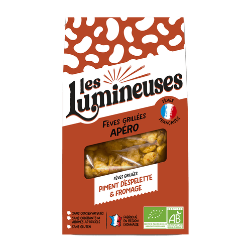 Visuel 1 du produit Fèves grillées bio apéro piment d’Espelette et fromage Les Lumineuses - 90 g