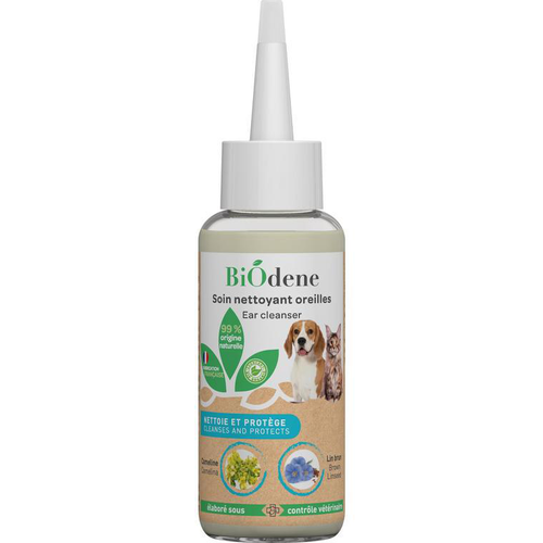 Visuel 1 du produit Soin nettoyant oreilles pour chien et chat Biodène – 100 ml
