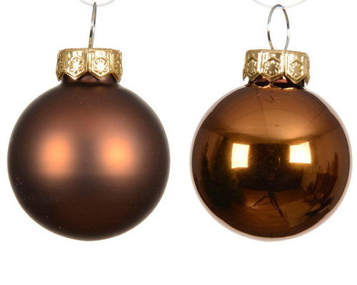 Visuel 1 du produit Ensemble de 20 boules en verre brillant et mat espresso - Ø 6 cm