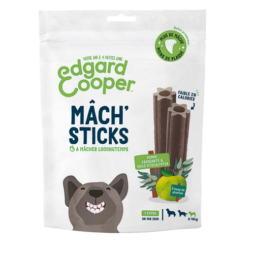 Visuel 1 du produit Friandises pour chien de petite taille dès 4 mois à la pomme et à l'eucalyptus sans céréales Edgard & Cooper Mach'Sticks