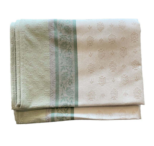 Visuel 1 du produit Chemin de table en coton vert sauge, beige et bleu Olea - 50 x 150 cm