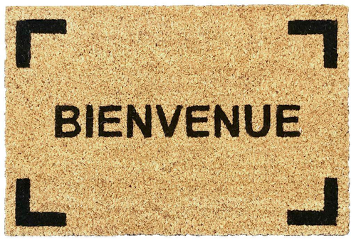 Visuel 1 du produit Tapis brosse coco écru imprimé noir Sweetsol Bienvenue - 60 x 40 cm