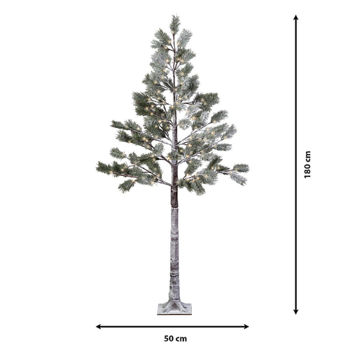 Visuel 3 du produit Sapin lumineux enneigé à 96 LED blanc chaud pour extérieur - Ø 70 x H 180 cm